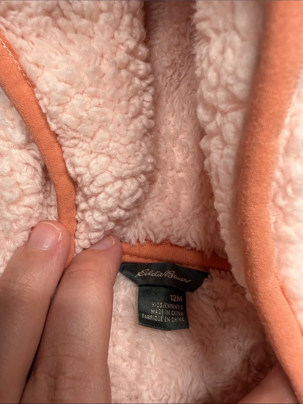 Eddie Bauer Pink and Cream Sherpa coat